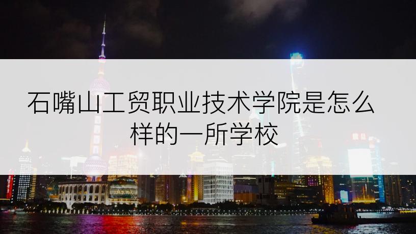 石嘴山工贸职业技术学院是怎么样的一所学校