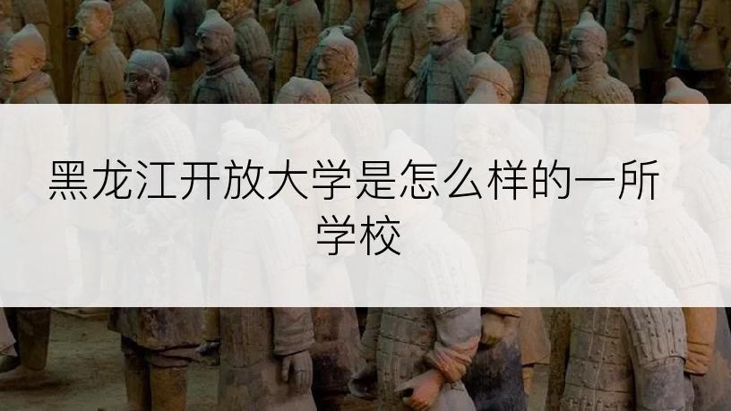 黑龙江开放大学是怎么样的一所学校