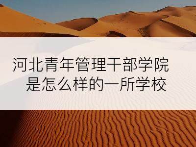 河北青年管理干部学院是怎么样的一所学校