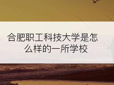 合肥职工科技大学是怎么样的一所学校
