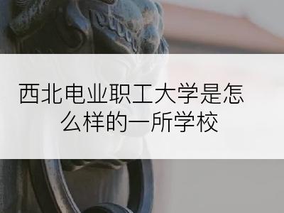 西北电业职工大学是怎么样的一所学校