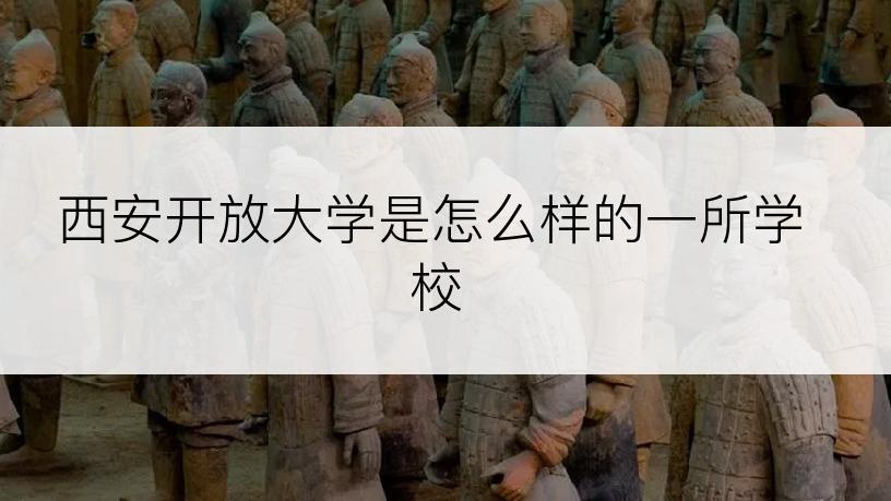 西安开放大学是怎么样的一所学校