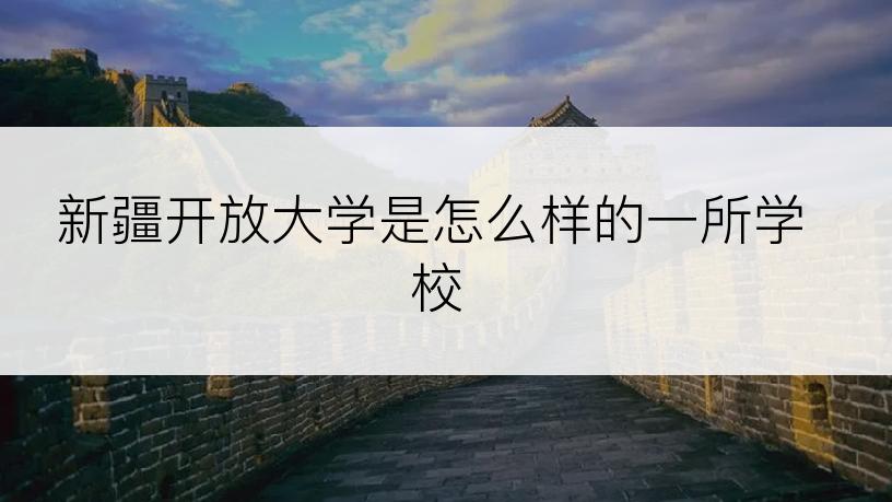 新疆开放大学是怎么样的一所学校