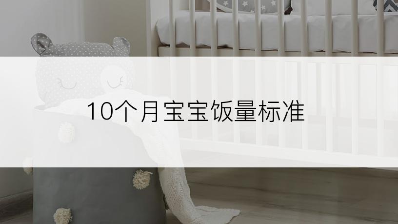 10个月宝宝饭量标准