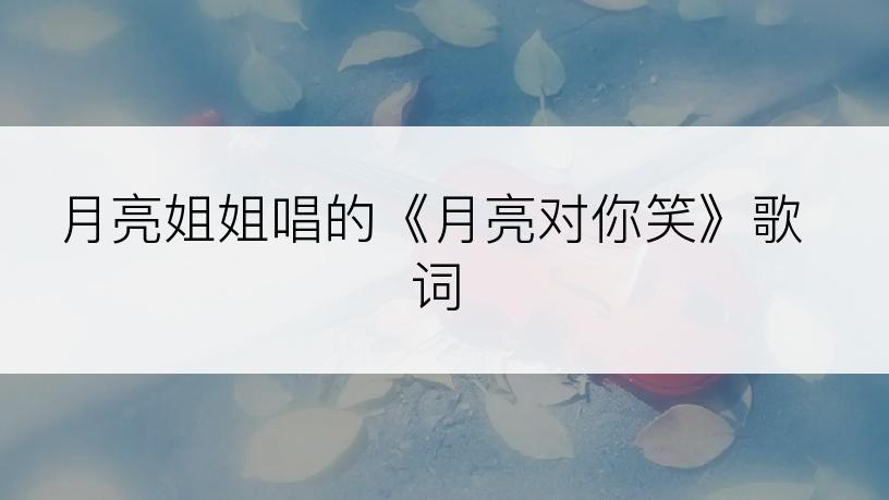 月亮姐姐唱的《月亮对你笑》歌词