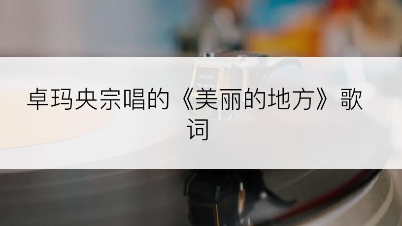 卓玛央宗唱的《美丽的地方》歌词