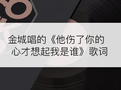 金城唱的《他伤了你的心才想起我是谁》歌词