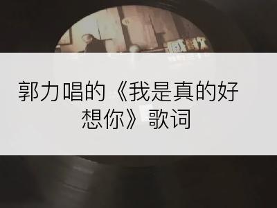 郭力唱的《我是真的好想你》歌词