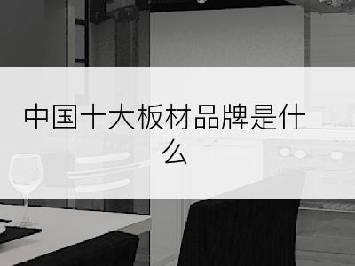 中国十大板材品牌是什么