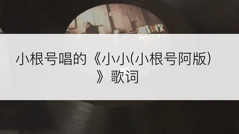 小根号唱的《小小(小根号阿版)》歌词