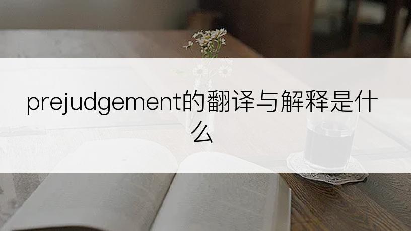 prejudgement的翻译与解释是什么