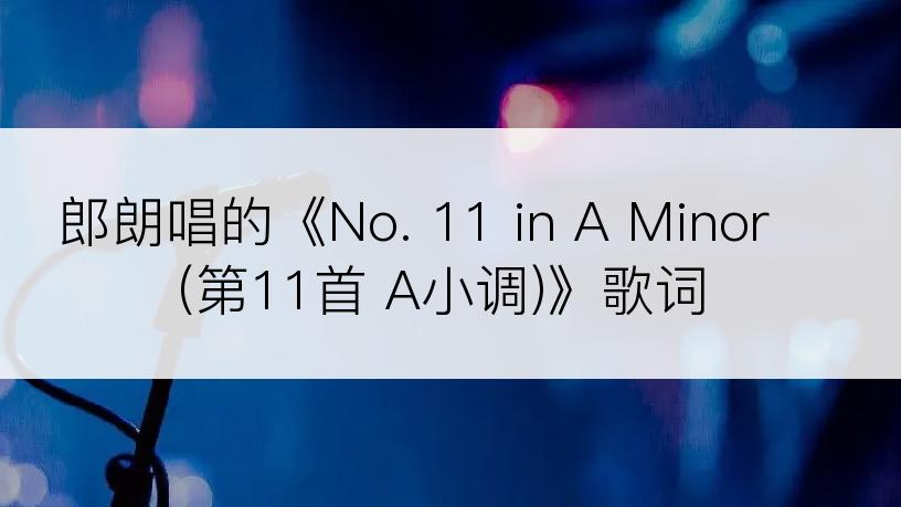 郎朗唱的《No. 11 in A Minor (第11首 A小调)》歌词