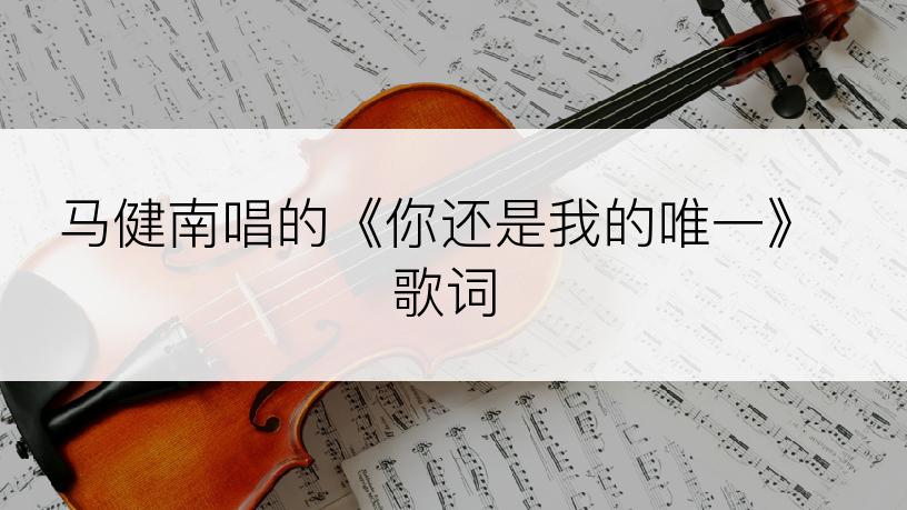 马健南唱的《你还是我的唯一》歌词