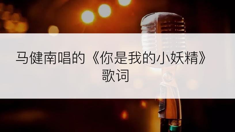 马健南唱的《你是我的小妖精》歌词