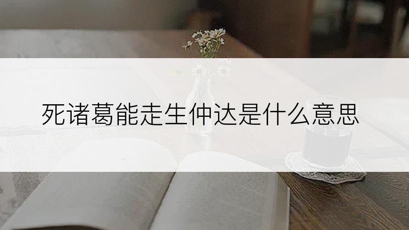 死诸葛能走生仲达是什么意思