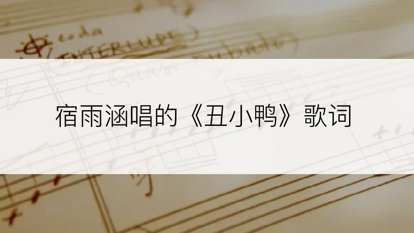 宿雨涵唱的《丑小鸭》歌词