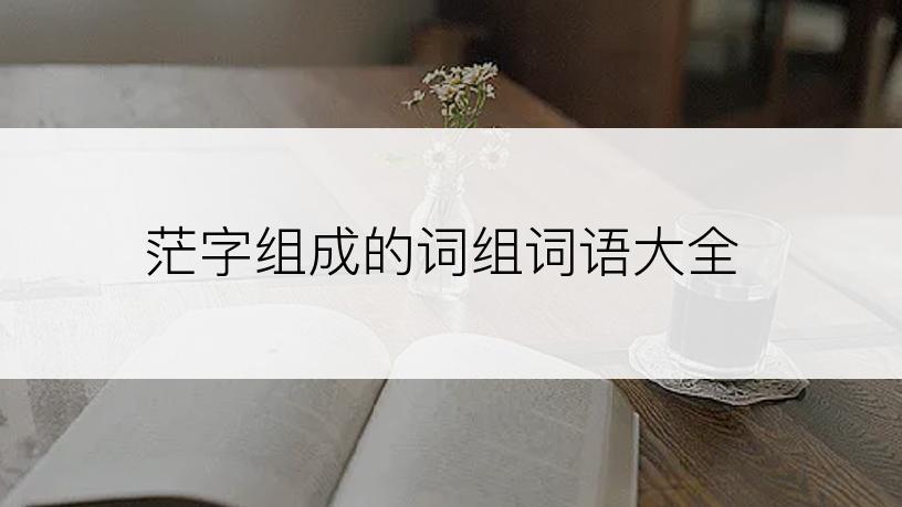 茫字组成的词组词语大全