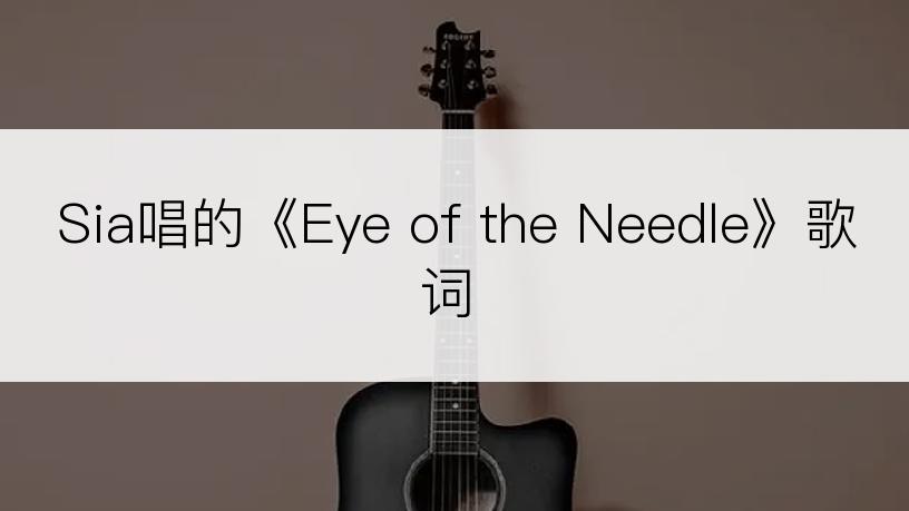 Sia唱的《Eye of the Needle》歌词