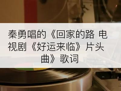 秦勇唱的《回家的路 电视剧《好运来临》片头曲》歌词