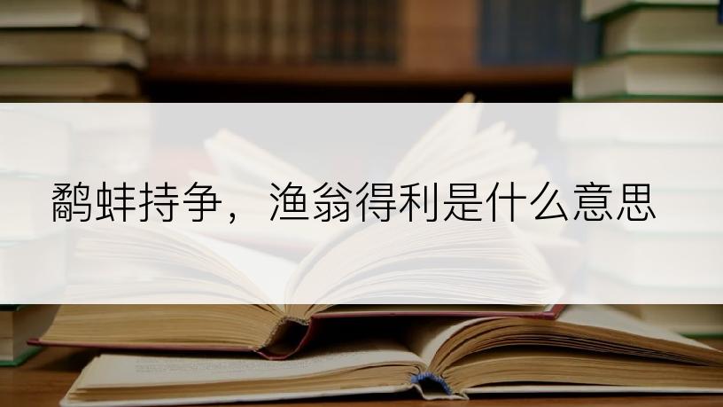 鹬蚌持争，渔翁得利是什么意思