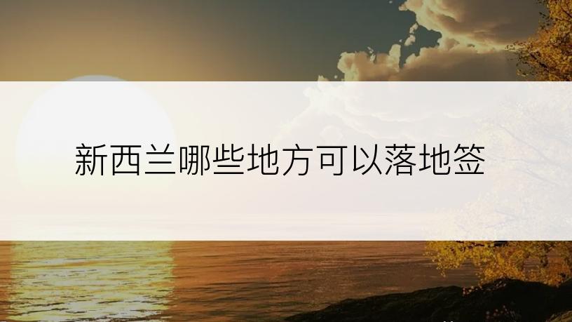 新西兰哪些地方可以落地签