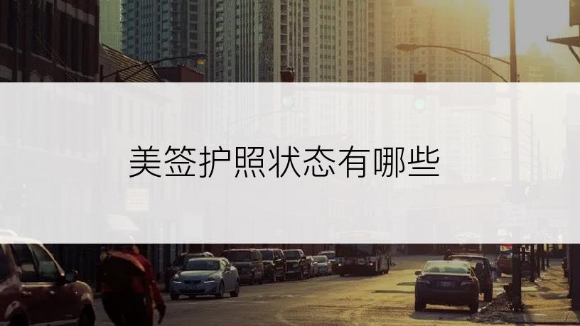 美签护照状态有哪些