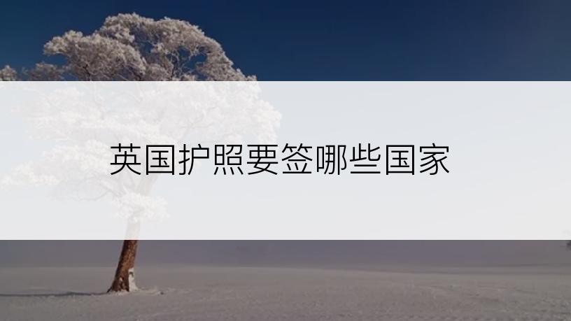 英国护照要签哪些国家