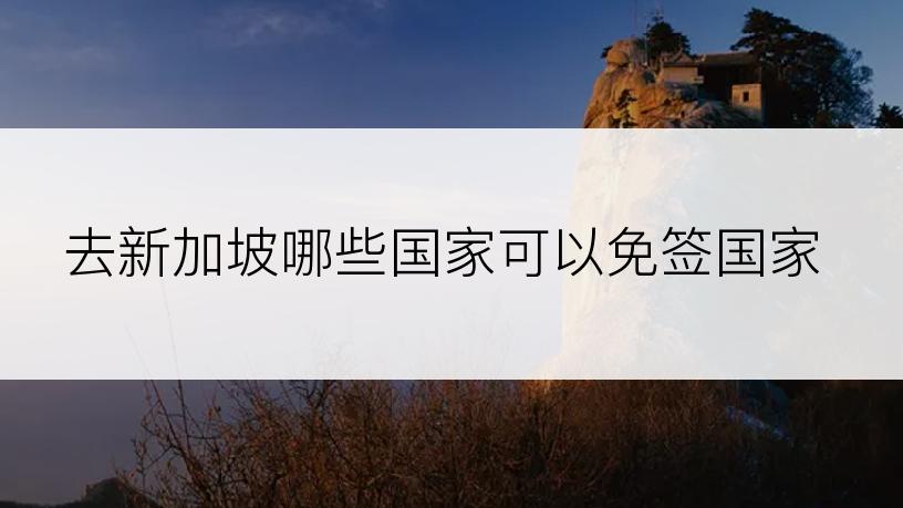 去新加坡哪些国家可以免签国家