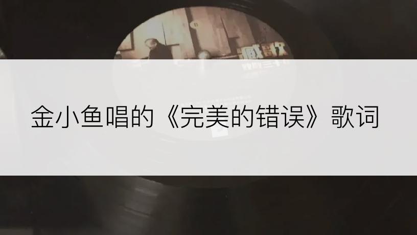 金小鱼唱的《完美的错误》歌词