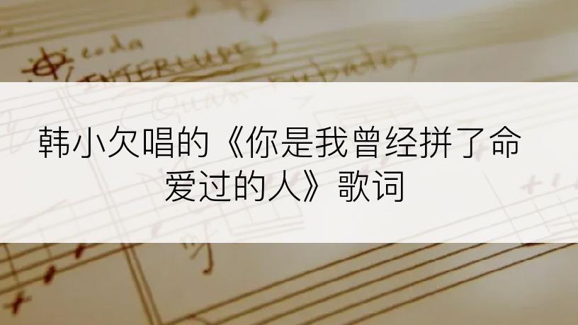 韩小欠唱的《你是我曾经拼了命爱过的人》歌词