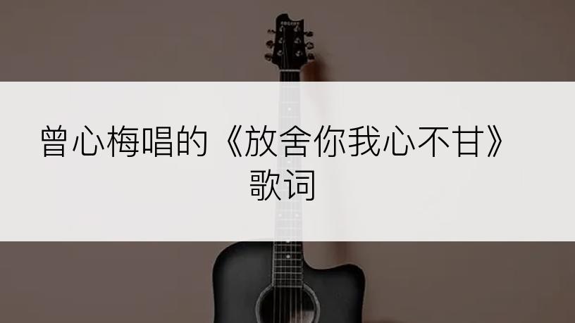 曾心梅唱的《放舍你我心不甘》歌词