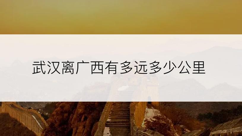 武汉离广西有多远多少公里