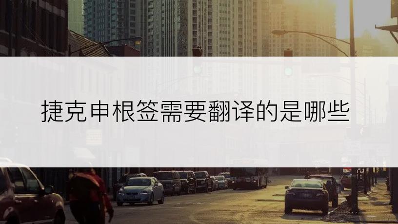 捷克申根签需要翻译的是哪些