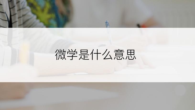 微学是什么意思