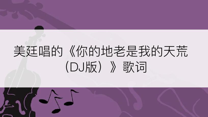 美廷唱的《你的地老是我的天荒（DJ版）》歌词