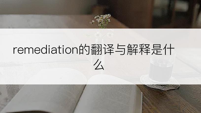 remediation的翻译与解释是什么