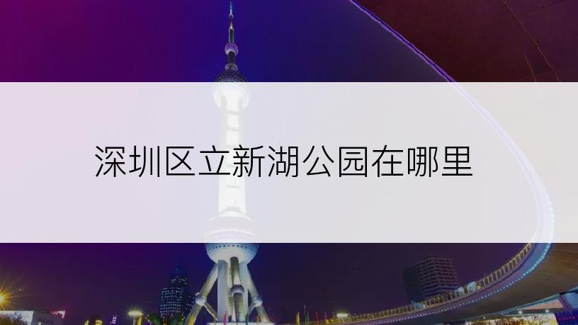 深圳区立新湖公园在哪里