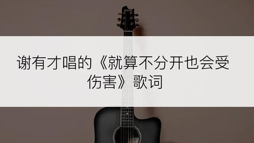 谢有才唱的《就算不分开也会受伤害》歌词