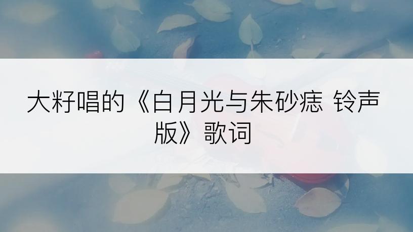 大籽唱的《白月光与朱砂痣 铃声版》歌词