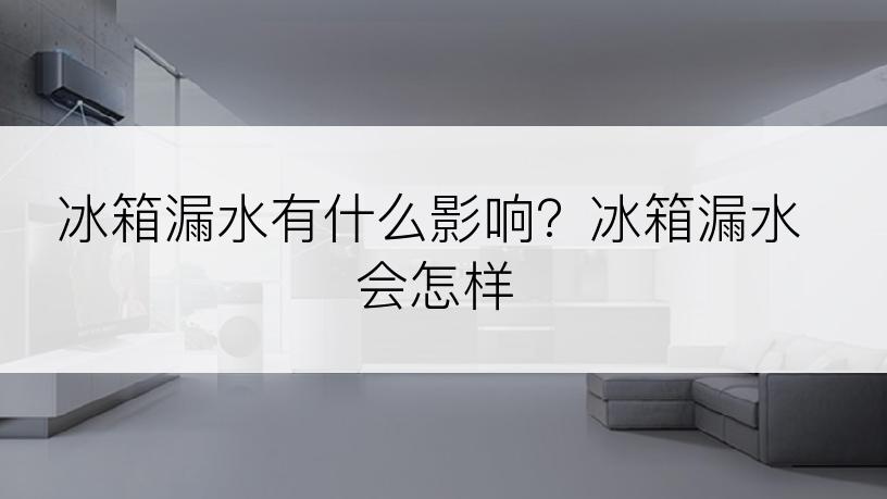 冰箱漏水有什么影响？冰箱漏水会怎样