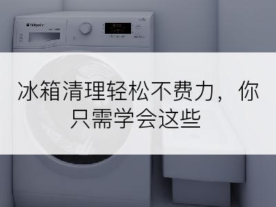 冰箱清理轻松不费力，你只需学会这些