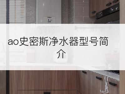 ao史密斯净水器型号简介