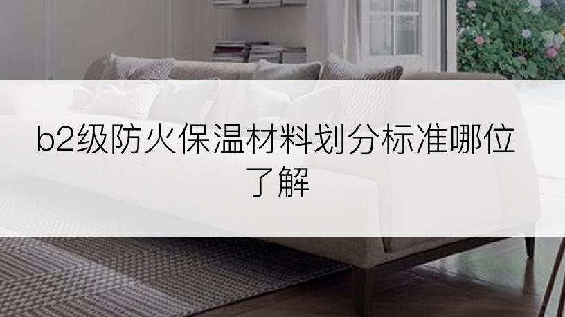 b2级防火保温材料划分标准哪位了解