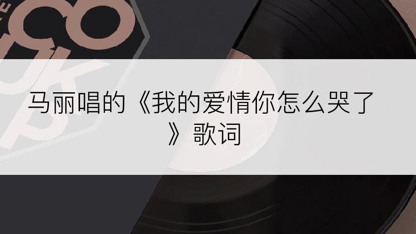 马丽唱的《我的爱情你怎么哭了》歌词