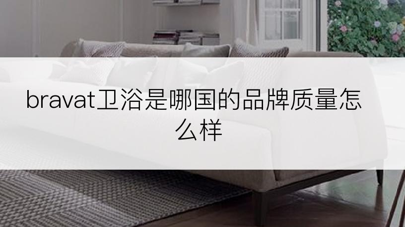 bravat卫浴是哪国的品牌质量怎么样