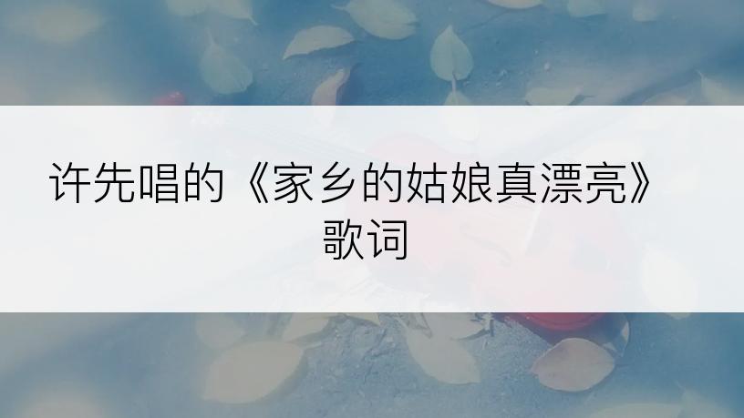 许先唱的《家乡的姑娘真漂亮》歌词
