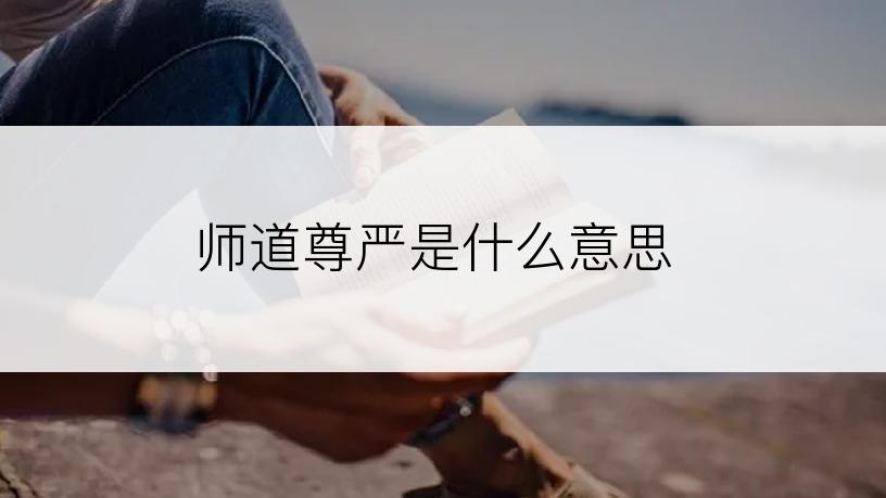师道尊严是什么意思