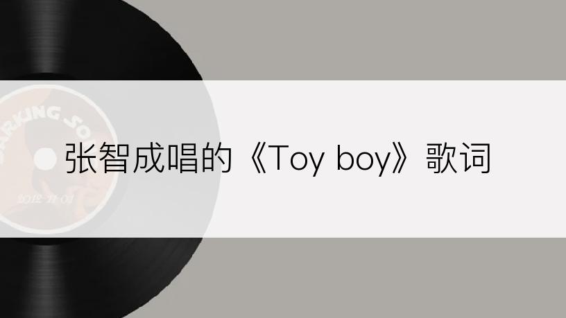 张智成唱的《Toy boy》歌词