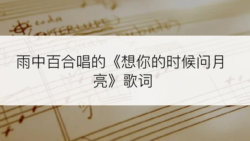 雨中百合唱的《想你的时候问月亮》歌词