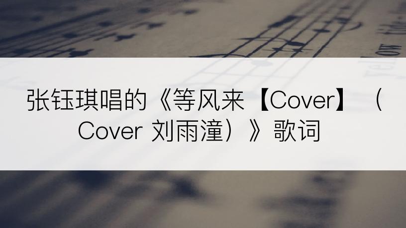 张钰琪唱的《等风来【Cover】（Cover 刘雨潼）》歌词